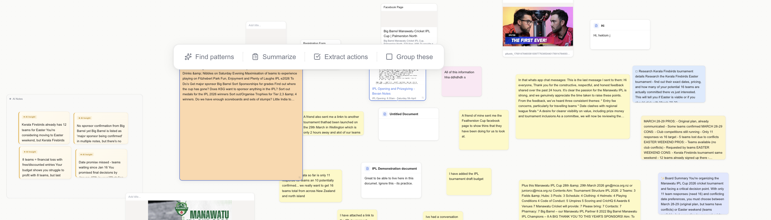 Traverse canvas showing AI insights appearing as notes
